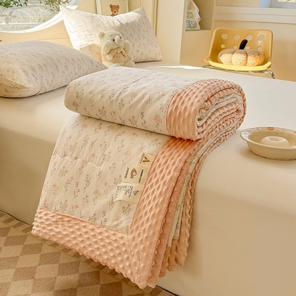 91家纺网 家纺一手货源 找家纺 （总）梦依依 2025新款40支全棉豆豆被大豆被夏被春秋被子被芯 加微信送买家秀