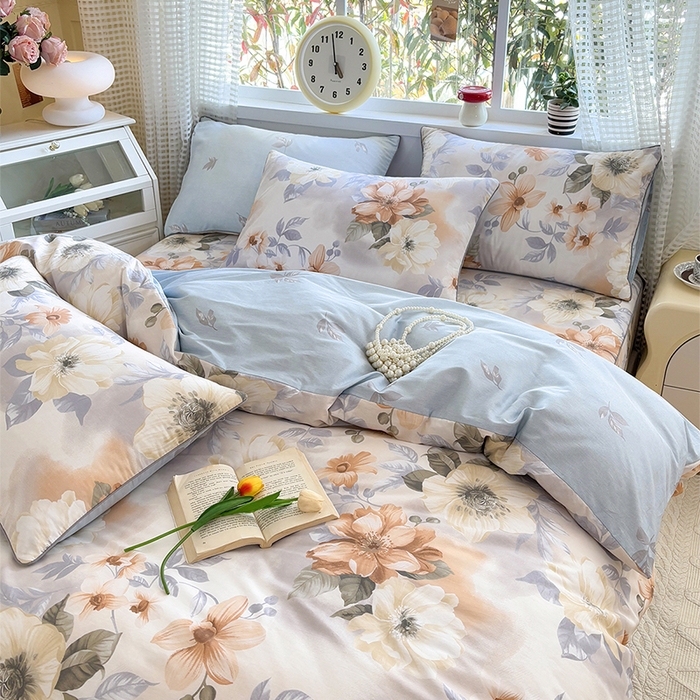 91家纺网 家纺一手货源 找家纺 元元被芯 2025新款40支13372全棉印花全棉隐藏式夹棉被套 梦湘