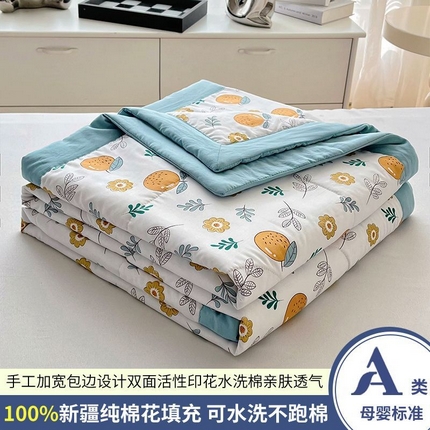 91家纺网 家纺一手货源 找家纺 鑫棉坊 2025新款A类印花水洗棉棉花夏凉被 秘密花园