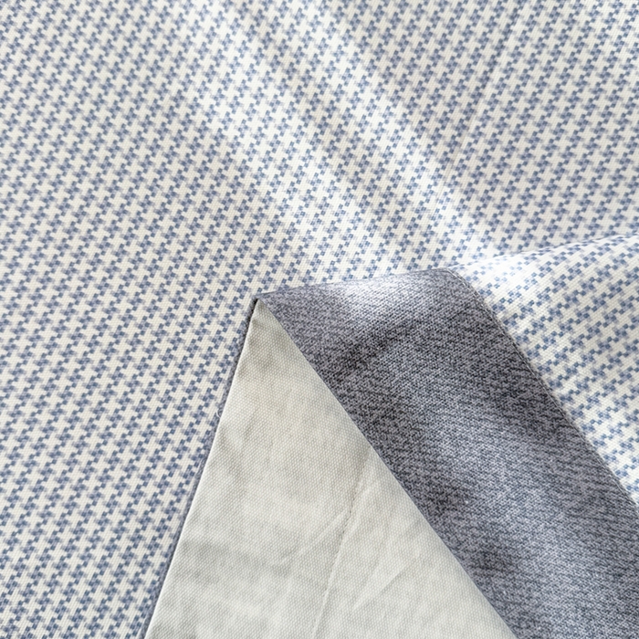 91家纺网 家纺一手货源 找家纺 简宜家居 2025新款宽边纯棉全棉老粗布床单 千鸟格-蓝宽边