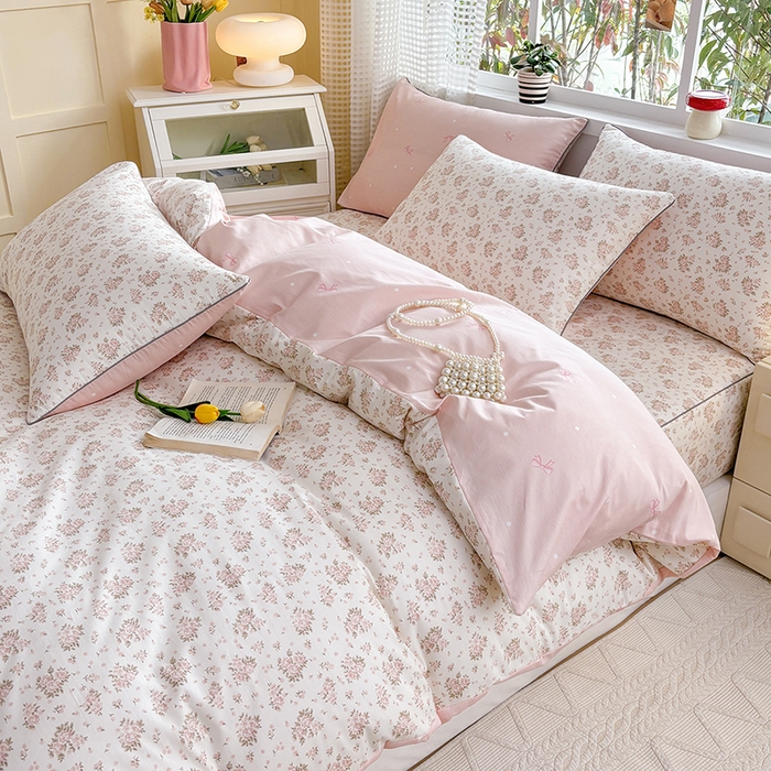 91家纺网 家纺一手货源 找家纺 元元被芯 2025新款40支13372全棉印花全棉隐藏式夹棉被套 缘月