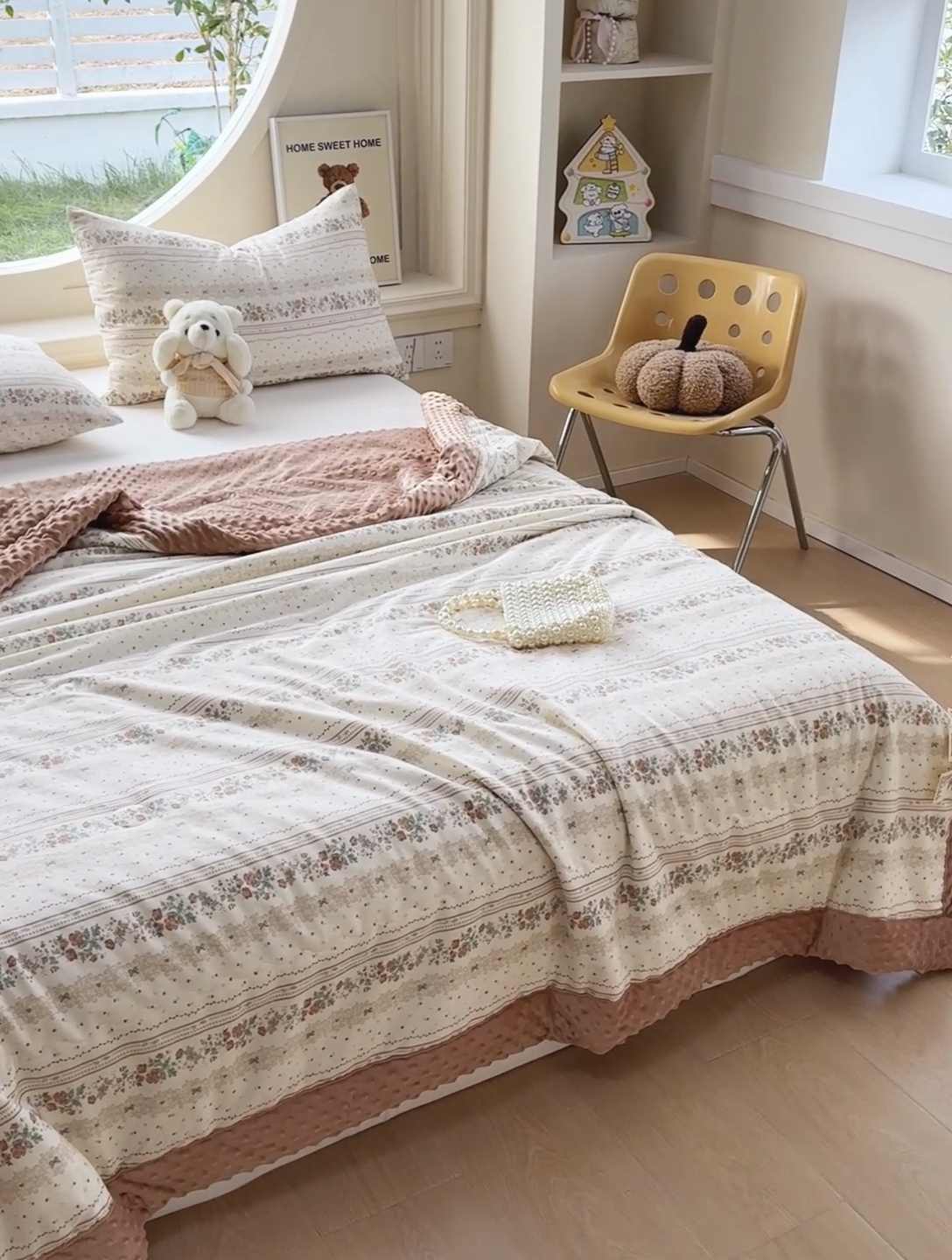 91家纺网 家纺一手货源 找家纺 梦依依 2025新款40支全棉豆豆被大豆被夏被春秋被子被芯 加微信送买家秀 秋日玫瑰