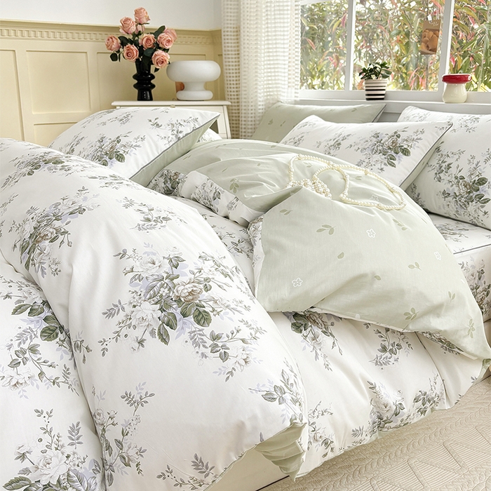 91家纺网 家纺一手货源 找家纺 元元被芯 2025新款40支13372全棉印花全棉隐藏式夹棉被套 若萱