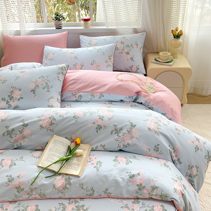 91家纺网 家纺一手货源 找家纺 元元被芯 2025新款40支13372全棉印花全棉隐藏式夹棉被套 初妤