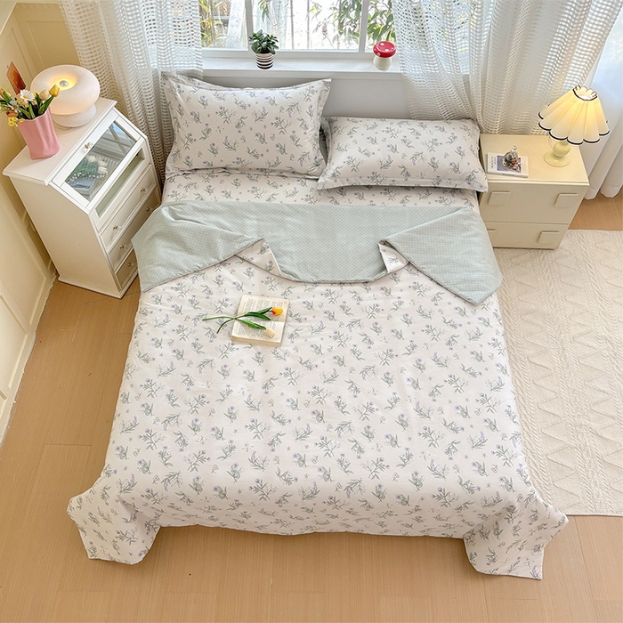 91家纺网 家纺一手货源 找家纺 2025新款40支13372全棉印花夏被 宁静