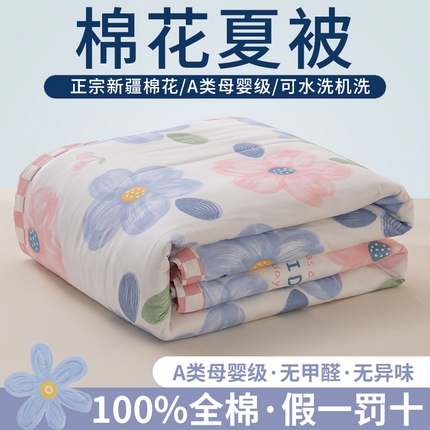 鑫棉坊 【又降价啦】2025新款全棉A类印花纯棉花夏被可机洗空调被 圣歌娜