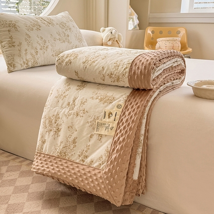 91家纺网 家纺一手货源 找家纺 （总）梦依依 2025新款40支全棉豆豆被大豆被夏被春秋被子被芯 加微信送买家秀