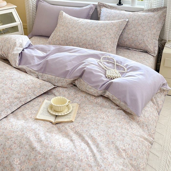 91家纺网 家纺一手货源 找家纺 元元被芯 2025新款40支13372全棉印花全棉四件套 茉莉