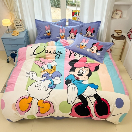 典曼家纺 2025新款迪士尼大版印花卡通四件套 黛西米妮