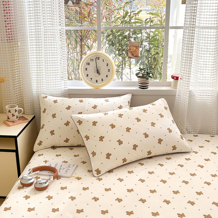 91家纺网 家纺一手货源 找家纺 元元被芯 2025新款40支13372全棉印花全棉隐藏式夹棉被套 熊尼