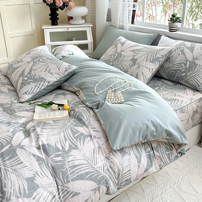 91家纺网 家纺一手货源 找家纺 元元被芯 2025新款40支13372全棉印花全棉隐藏式夹棉被套 蔓羽