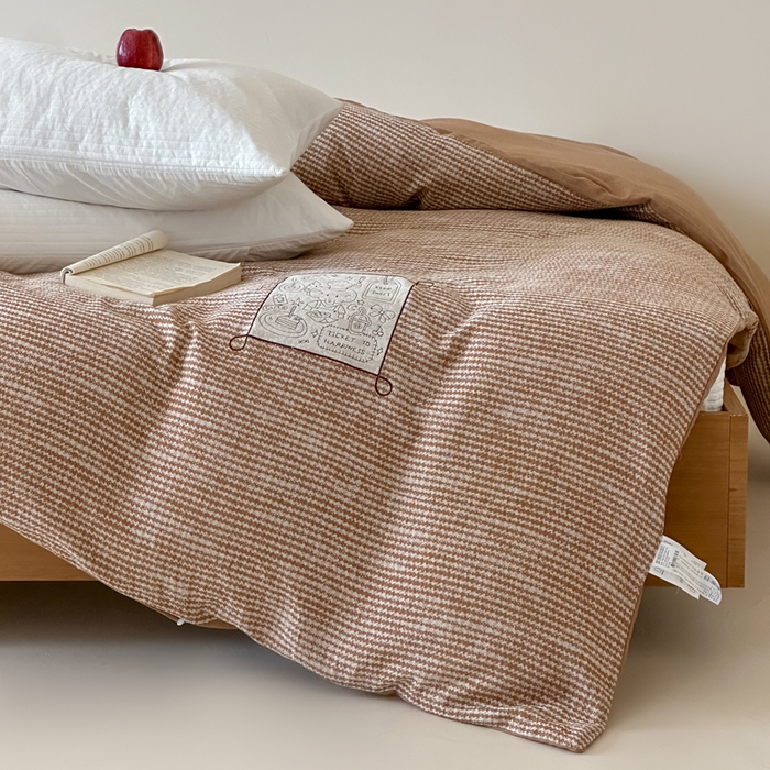 91家纺网 家纺一手货源 找家纺 月夏 莫克-橘0莫克-橘5新款全棉双层纱被套全棉被套单被套 莫克-橘