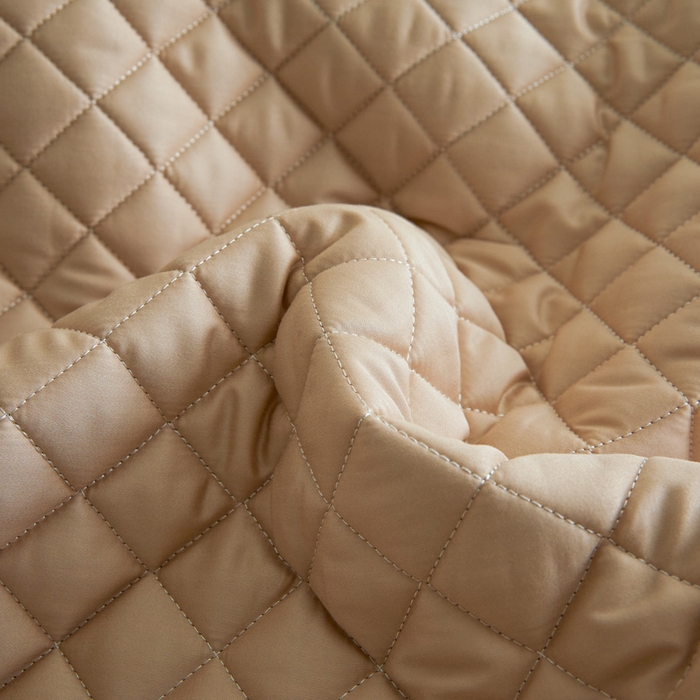 91家纺网 家纺一手货源 找家纺 由有2025新款60S长绒棉绗缝大豆夹棉床垫床褥床笠 床笠-香槟咖