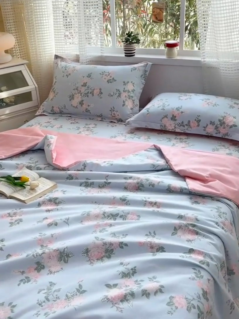 91家纺网 家纺一手货源 找家纺 元元被芯 2025新款40支13372全棉印花夏被四件套 初妤