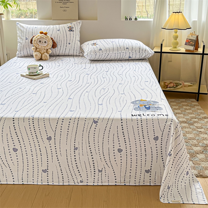 91家纺网 家纺一手货源 找家纺 笙意家纺2025新款全棉老粗布单品单床单 流心岁月-灰