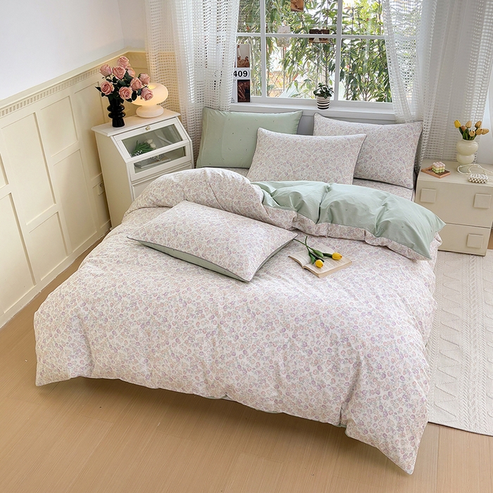 91家纺网 家纺一手货源 找家纺 元元被芯 2025新款40支13372全棉印花全棉隐藏式夹棉被套 悠然