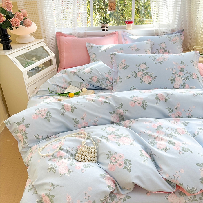 91家纺网 家纺一手货源 找家纺 元元被芯 2025新款40支13372全棉印花全棉被套夹棉四件套 初妤