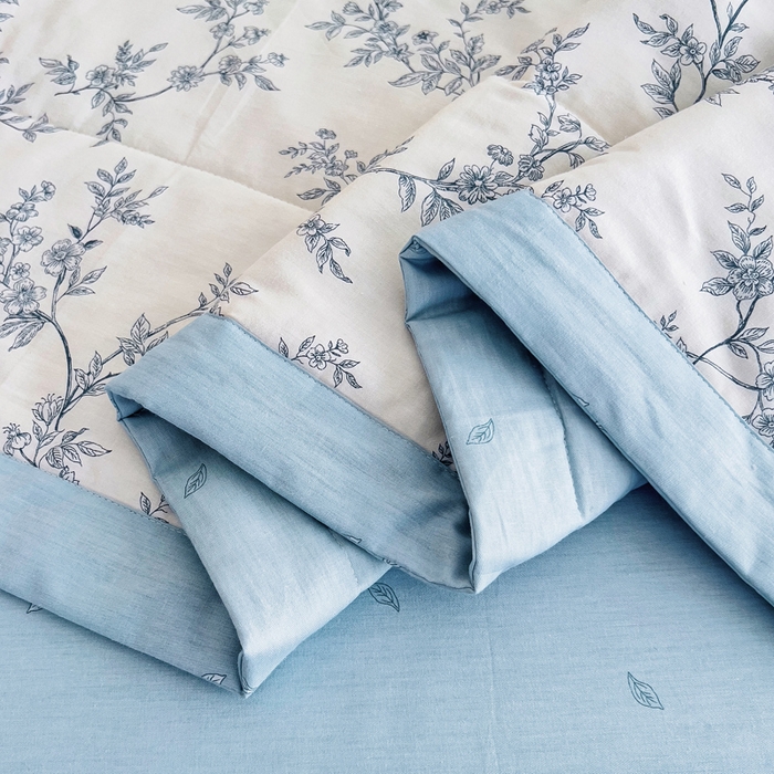 91家纺网 家纺一手货源 找家纺 鑫棉坊 【又降价啦】2025新款全棉A类印花纯棉花夏被可机洗空调被 满庭