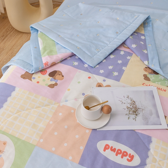 91家纺网 家纺一手货源 找家纺 鑫棉坊 【又降价啦】2025新款全棉A类印花纯棉花夏被可机洗空调被 乐享一族