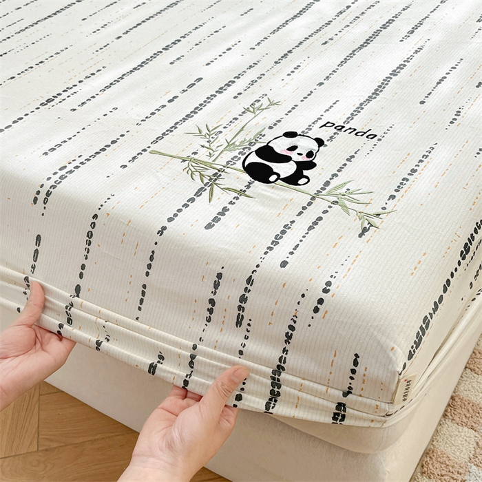 91家纺网 家纺一手货源 找家纺 笙意家纺2025新款全棉老粗布单床笠 熊墩墩