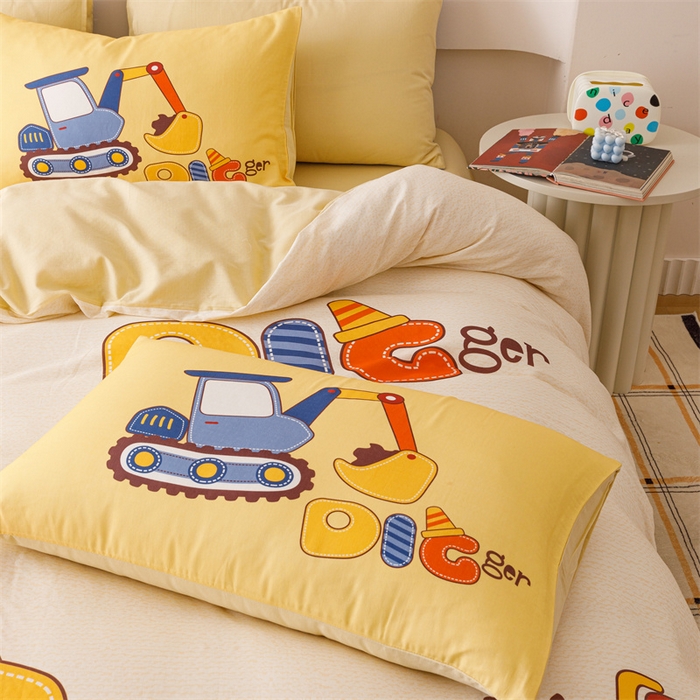 91家纺网 家纺一手货源 找家纺 馨语家居 2025新款全棉双层纱四件套 积木世界