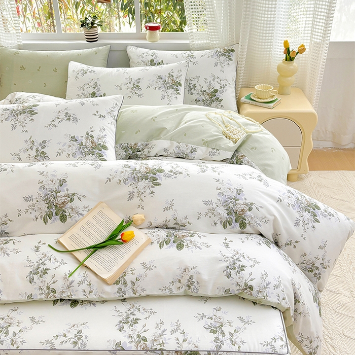 91家纺网 家纺一手货源 找家纺 元元被芯 2025新款40支13372全棉印花全棉隐藏式夹棉被套 若萱