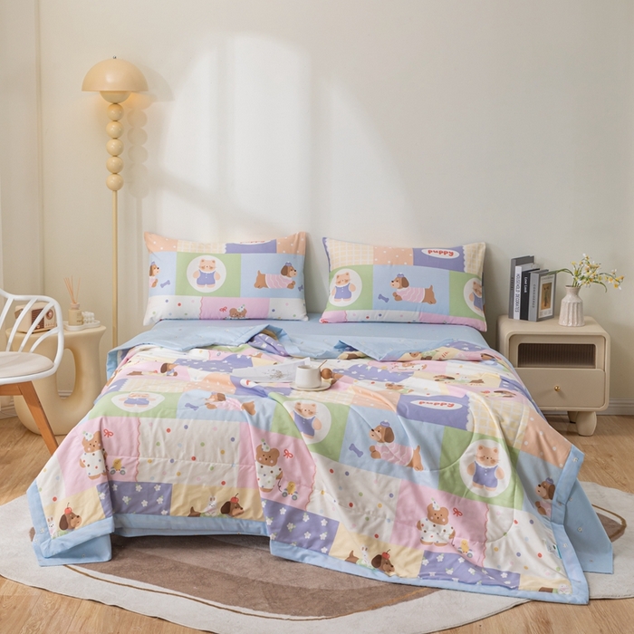 91家纺网 家纺一手货源 找家纺 鑫棉坊 2025新款A类全棉印花大豆纤维空调被大豆被 乐享一族