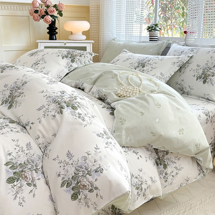 91家纺网 家纺一手货源 找家纺 元元被芯 2025新款40支13372全棉印花全棉四件套 若萱