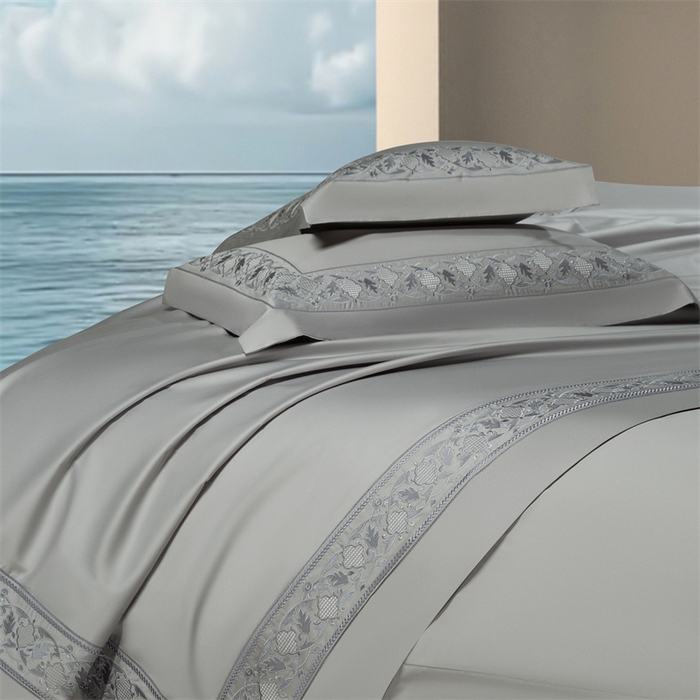 91家纺网 家纺一手货源 找家纺 高大尚婚庆馆 2025新款长绒棉四件套-简奢 简奢-绅士灰