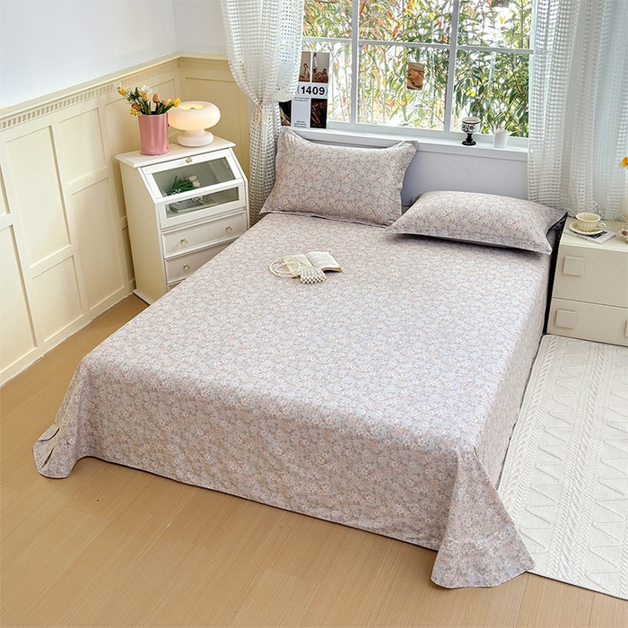 91家纺网 家纺一手货源 找家纺 元元被芯 2025新款40支13372全棉印花全棉床单 茉莉