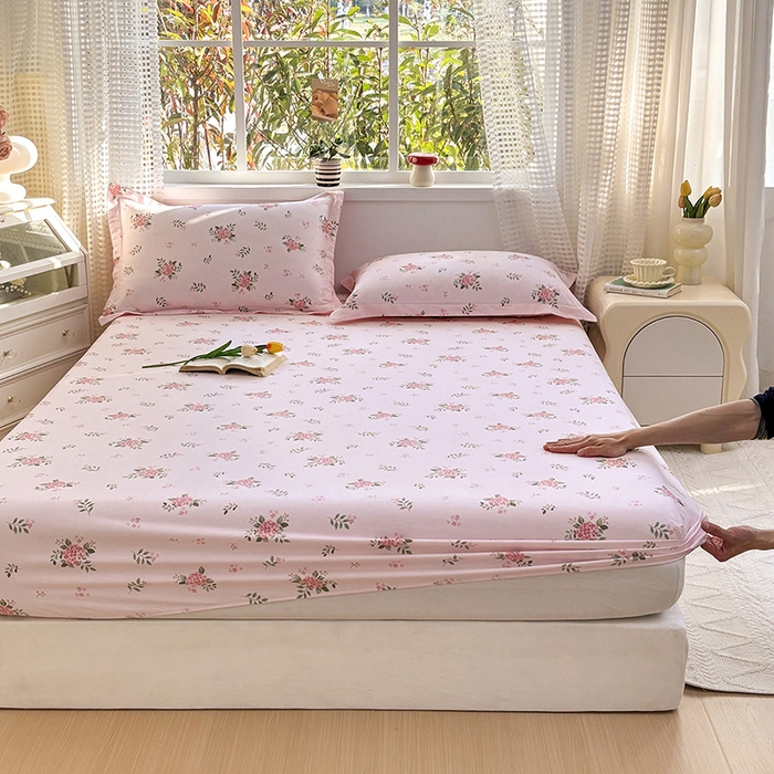 91家纺网 家纺一手货源 找家纺 元元被芯 2025新款40支13372全棉印花全棉床笠 诗雨