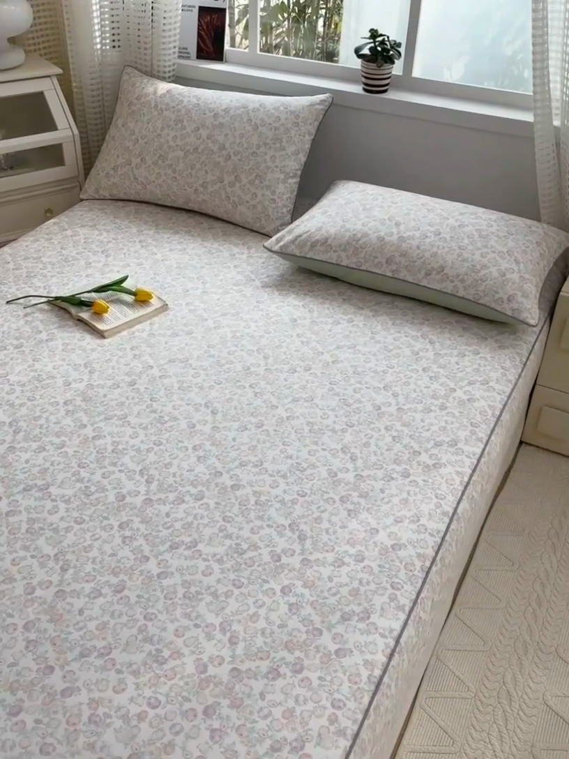 91家纺网 家纺一手货源 找家纺 元元被芯 2025新款40支13372全棉印花全棉隐藏式夹棉床笠 悠然