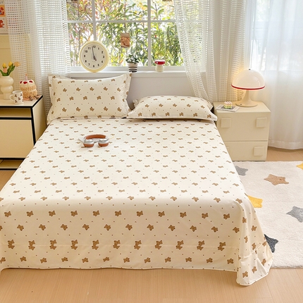 元元被芯 2025新款40支13372全棉印花全棉床单 熊尼