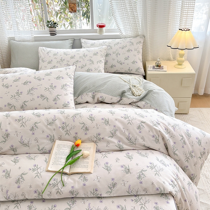 91家纺网 家纺一手货源 找家纺 元元被芯 2025新款40支13372全棉印花全棉隐藏式夹棉被套 宁静