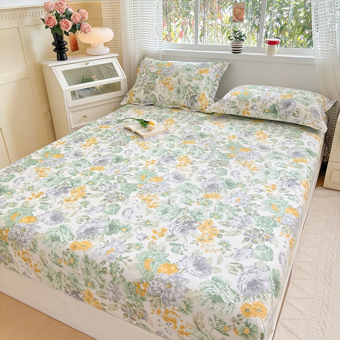 91家纺网 家纺一手货源 找家纺 元元被芯 2025新款40支13372全棉印花全棉床笠 亦语