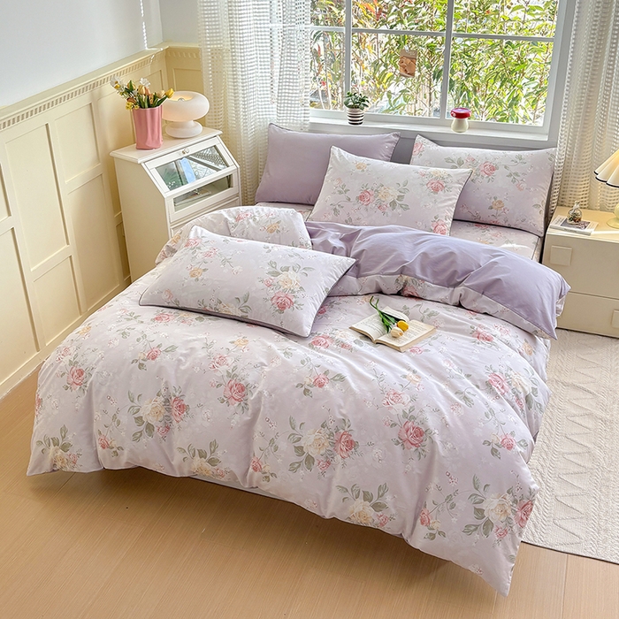 91家纺网 家纺一手货源 找家纺 元元被芯 2025新款40支13372全棉印花全棉隐藏式夹棉被套 悦影