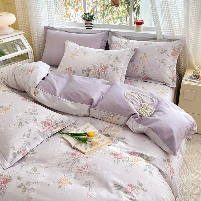 91家纺网 家纺一手货源 找家纺 元元被芯 2025新款40支13372全棉印花全棉四件套 悦影