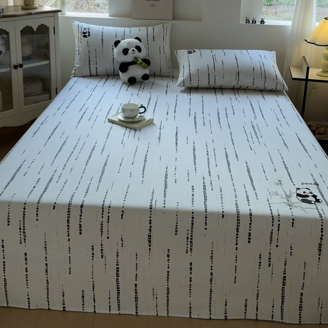 91家纺网 家纺一手货源 找家纺 笙意家纺2025新款全棉老粗布单品单床单 流星雨-灰