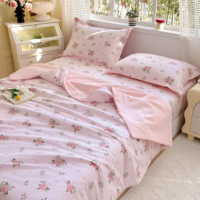 91家纺网 家纺一手货源 找家纺 元元被芯 2025新款40支13372全棉印花夏被四件套 诗雨