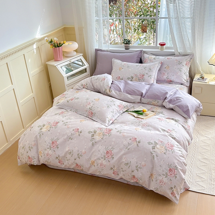 91家纺网 家纺一手货源 找家纺 元元被芯 2025新款40支13372全棉印花全棉四件套 悦影