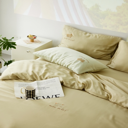 简纯主义 2025新款天丝四件套 散点系列 萌宠-若草