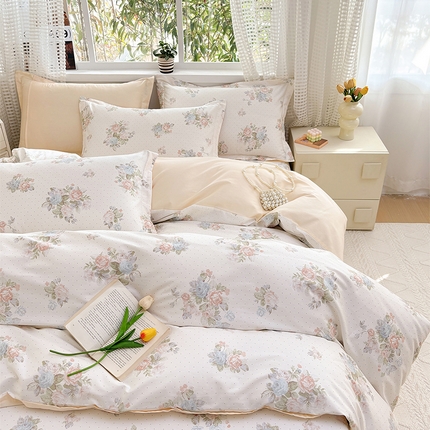 91家纺网 家纺一手货源 找家纺 （总）元元被芯 2025新款40支13372全棉印花全棉被套夹棉四件套