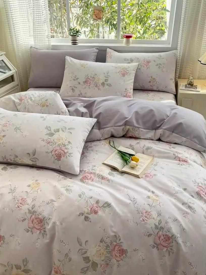 91家纺网 家纺一手货源 找家纺 元元被芯 2025新款40支13372全棉印花全棉隐藏式夹棉被套 悦影