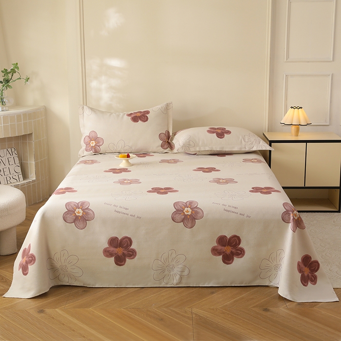 91家纺网 家纺一手货源 找家纺 幸嘉轩2025新款亲肤舒适床单三件套 花岚