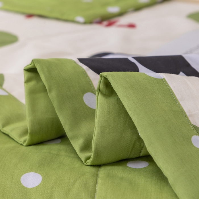 91家纺网 家纺一手货源 找家纺 鑫棉坊 【又降价啦】2025新款全棉A类印花纯棉花夏被可机洗空调被 可爱熊猫-绿