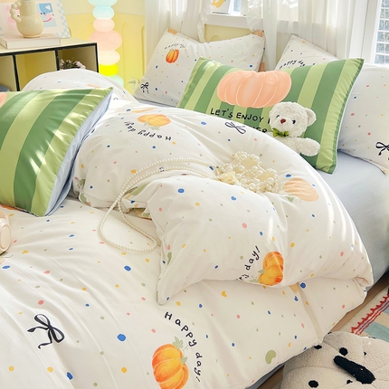 大麦乐田2025新款超柔大版印花四件套 南瓜派