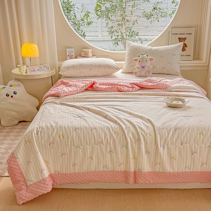 91家纺网 家纺一手货源 找家纺 梦依依 2025新款40支全棉豆豆被大豆被夏被春秋被子被芯 加微信送买家秀 五彩蝶