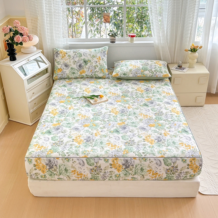 91家纺网 家纺一手货源 找家纺 元元被芯 2025新款40支13372全棉印花全棉隐藏式夹棉床笠 亦语