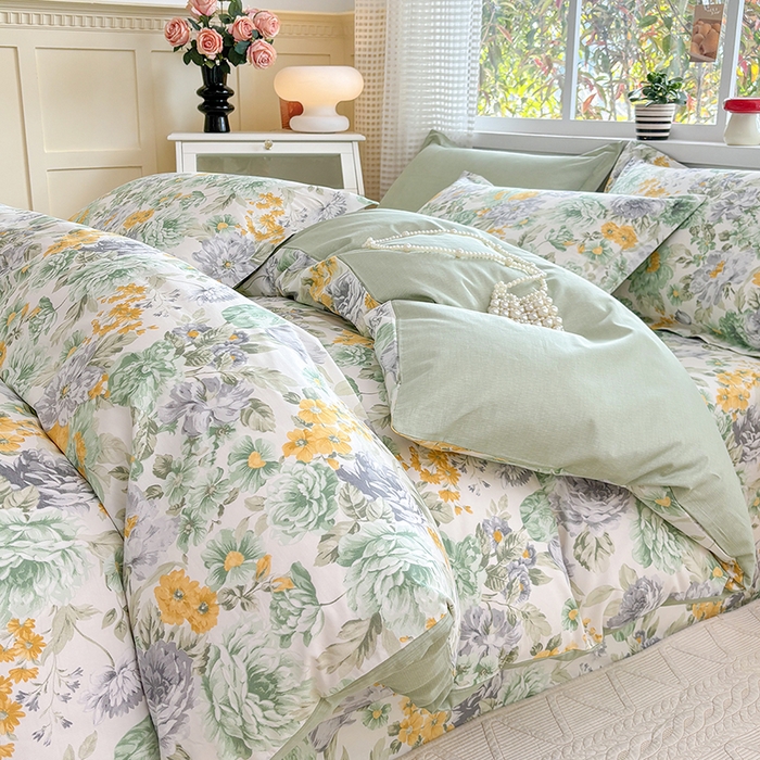 91家纺网 家纺一手货源 找家纺 元元被芯 2025新款40支13372全棉印花全棉四件套 亦语