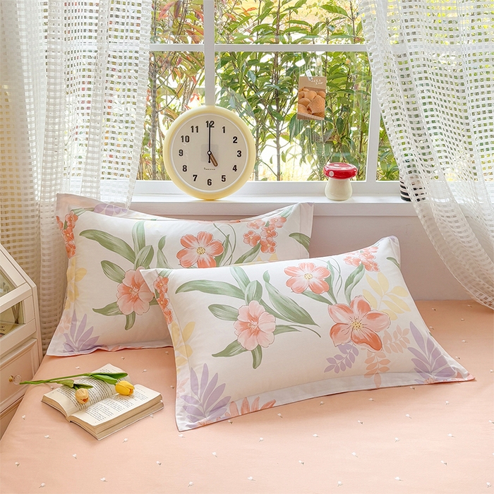 91家纺网 家纺一手货源 找家纺 元元被芯 2025新款40支13372全棉印花全棉枕套 半夏